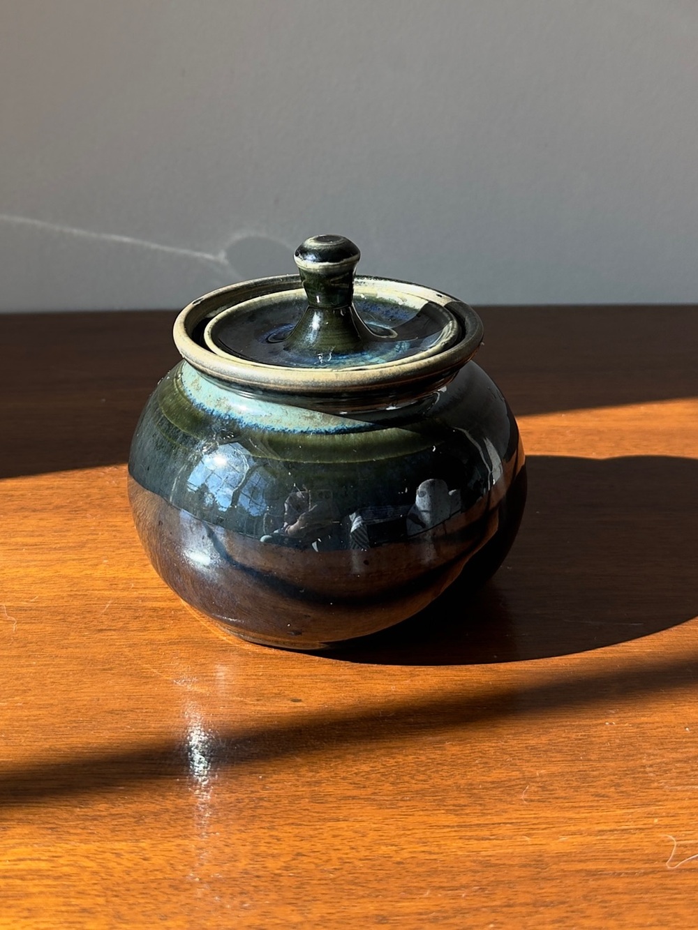 Lidded Pottery Sugar Bowl